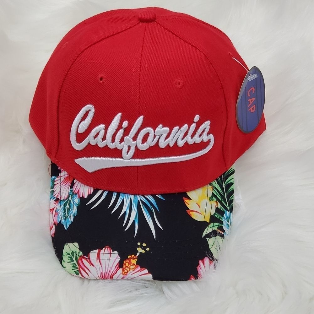 California Baseball Cap Love Beaches Floral Hat LAST ONE Red Baseball Cap 49ers